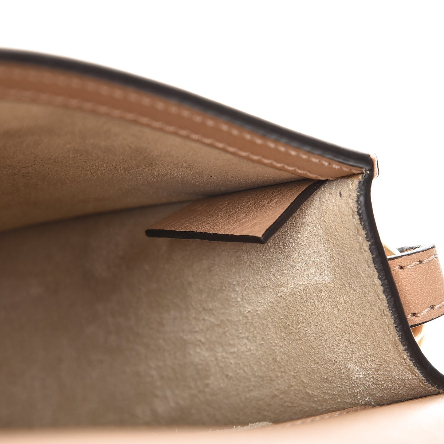 Calfskin Suede Small Nile Bracelet Bag Biscotti Beige