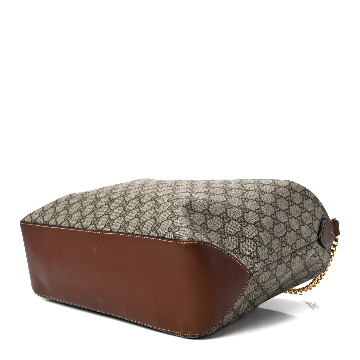 GG Supreme Monogram Large Linea A Hobo Light Brown