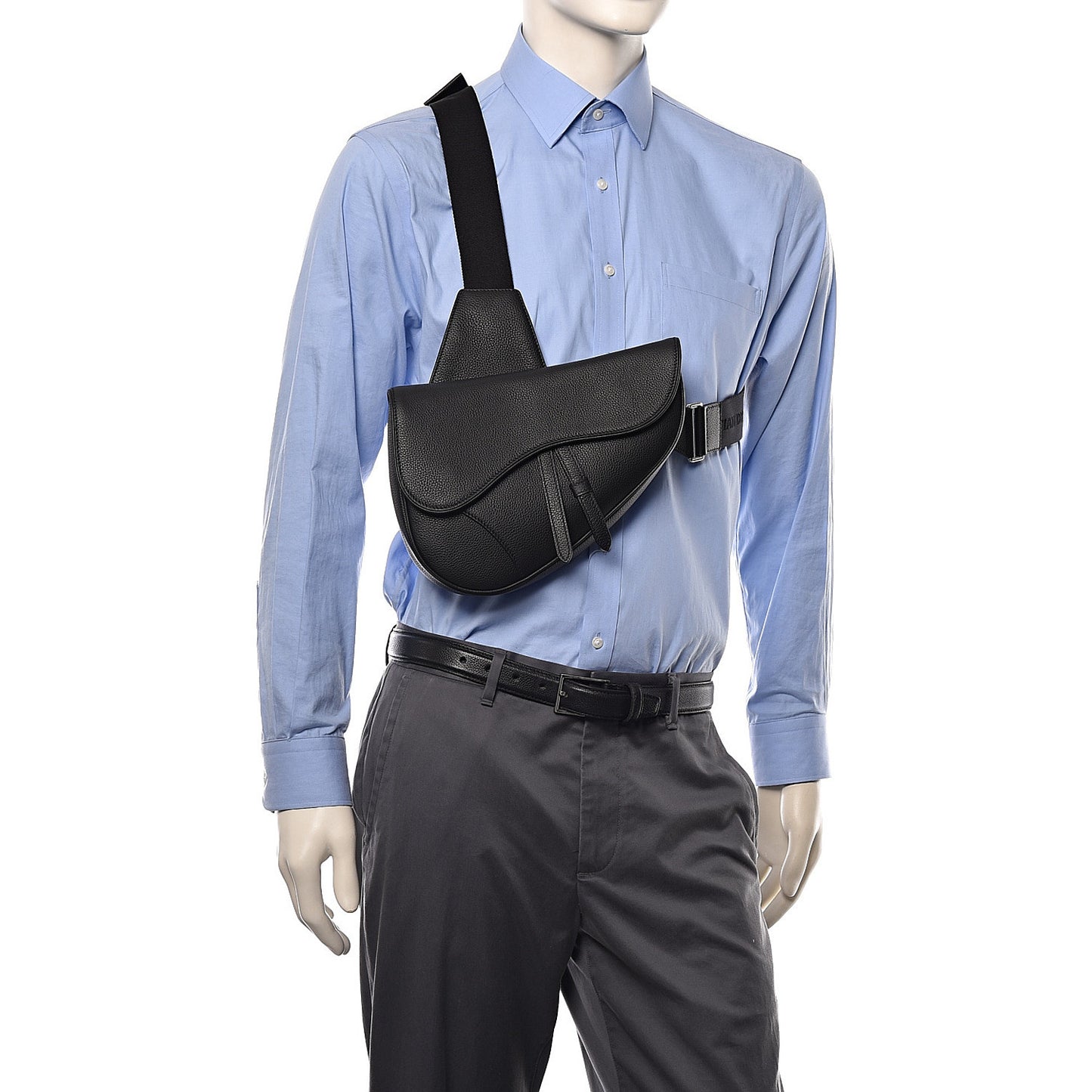 Grained Calfskin Kim Jones Saddle Bag Black