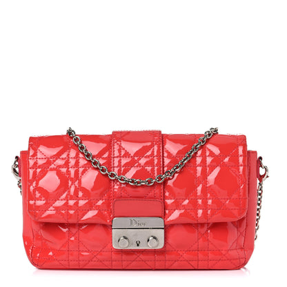 Christian Dior Patent Cannage New Lock Pouch Coral 1 of 17