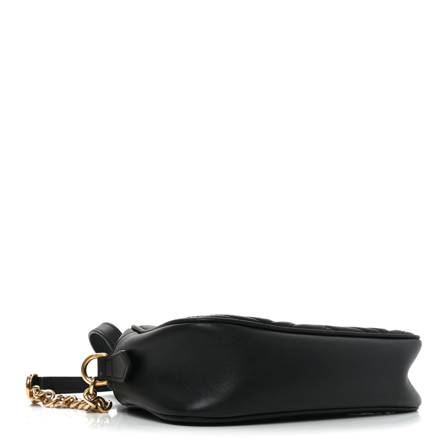Calfskin Matelasse Small GG Marmont Chain Shoulder Bag Black