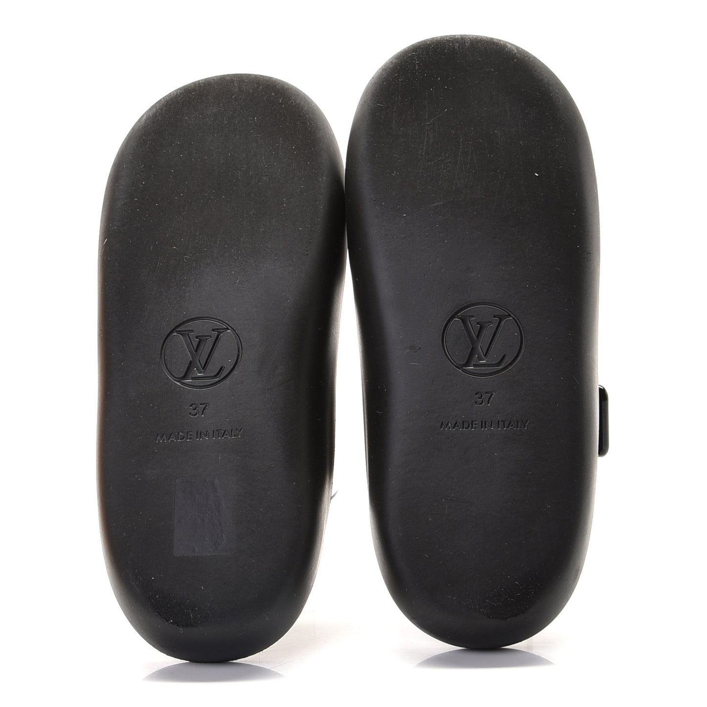 Monogram Sunbath Flat Mule Sandals 37 Black