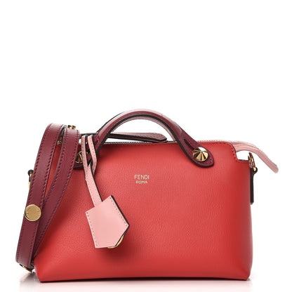 Fendi Vitello Dolce 4 Color Mini By The Way Boston Bag Fiamma Bubblegum Amarena 1 of 8