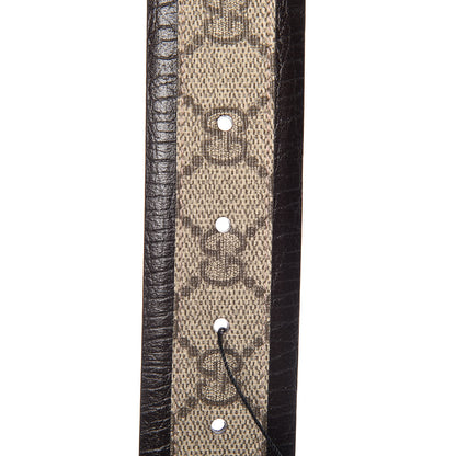 Gucci GG Supreme Monogram Niagara Lux Calfskin Interlocking G 40mm Belt 100 40 Beige Ebony Cocoa 4 of 7