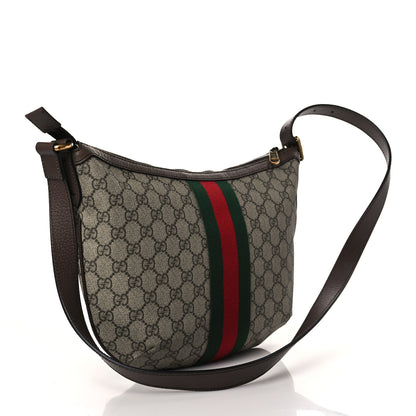 Gucci GG Supreme Monogram Web Small Ophidia Half Moon Hobo Brown 3 of 10