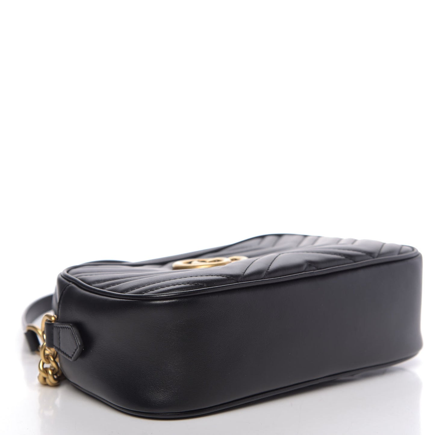 Calfskin Matelasse Small GG Marmont Chain Shoulder Bag Black
