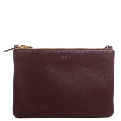 Celine Lambskin Small Trio Crossbody Bag Burgundy 1 of 8
