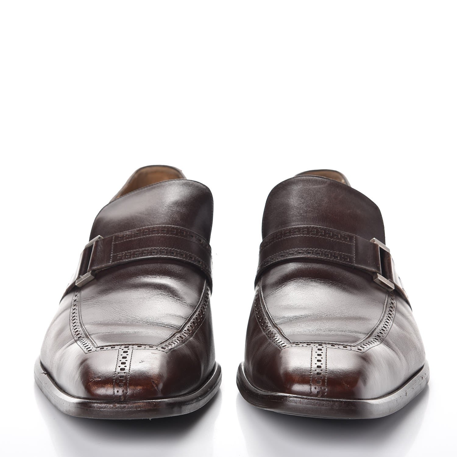 Louis Vuitton Mens Calfskin Brogues Loafers 10.5 Brown 2 of 13