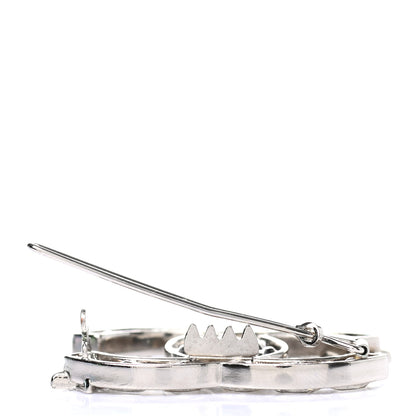 Chanel Crystal Starfall CC Hair Clip Silver 4 of 4