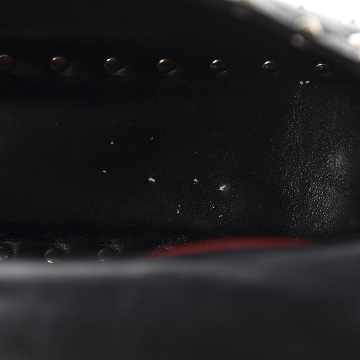 Lambskin Small Rockstud Spike Shoulder Bag Black