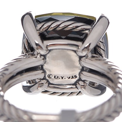 David Yurman Sterling Silver Diamond Green Orchid 14mm Chatelaine Ring 54 7 4 of 4