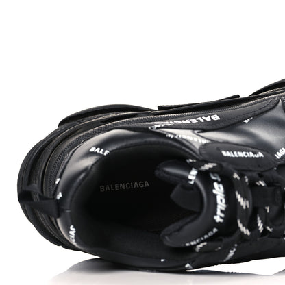 Balenciaga Technical Fabric Allover Logo Mens Triple S Sneakers 43 Black White 6 of 7