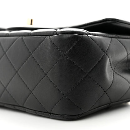 Chanel Lambskin Quilted Mini Top Handle Rectangular Flap Black 11 of 11