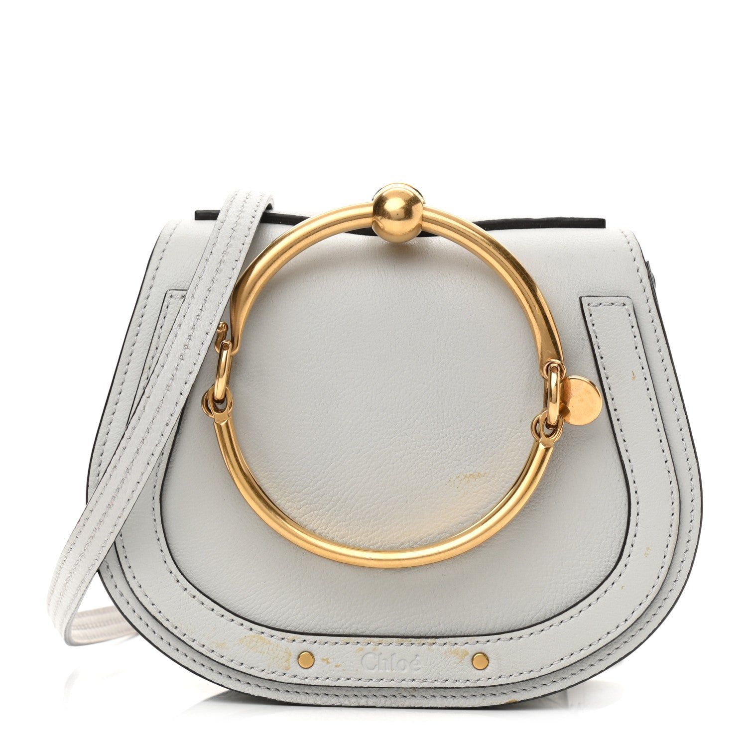 Chloe Calfskin Suede Small Nile Bracelet Bag Airy Grey 1 of 10