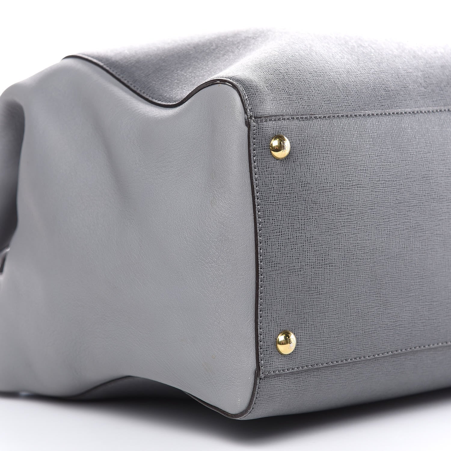 Fendi Vitello Elite Large 2Jours Tote Grigio Grigio Chiaro 6 of 15