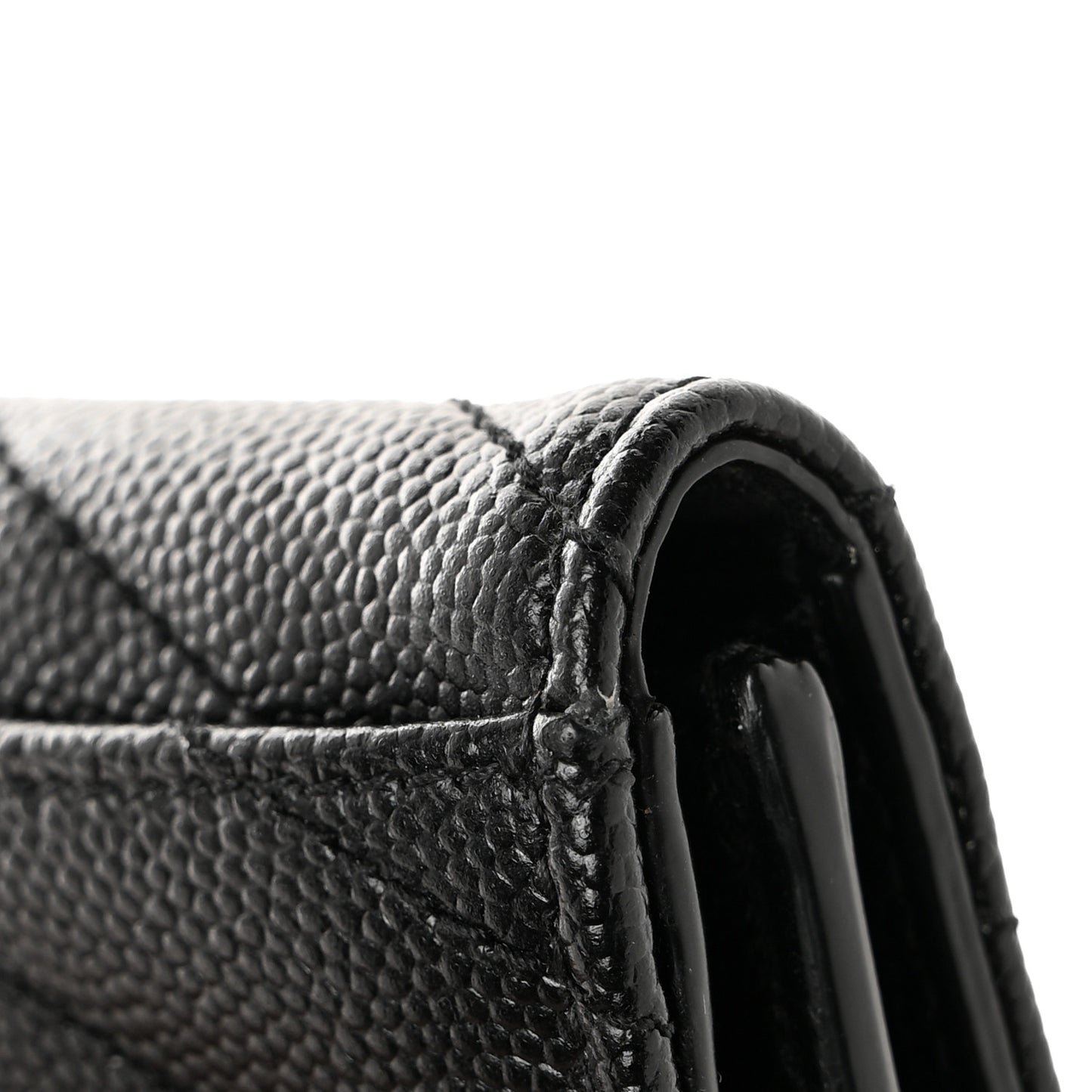 Grain De Poudre Matelasse Chevron Monogram Flap Card Case Black
