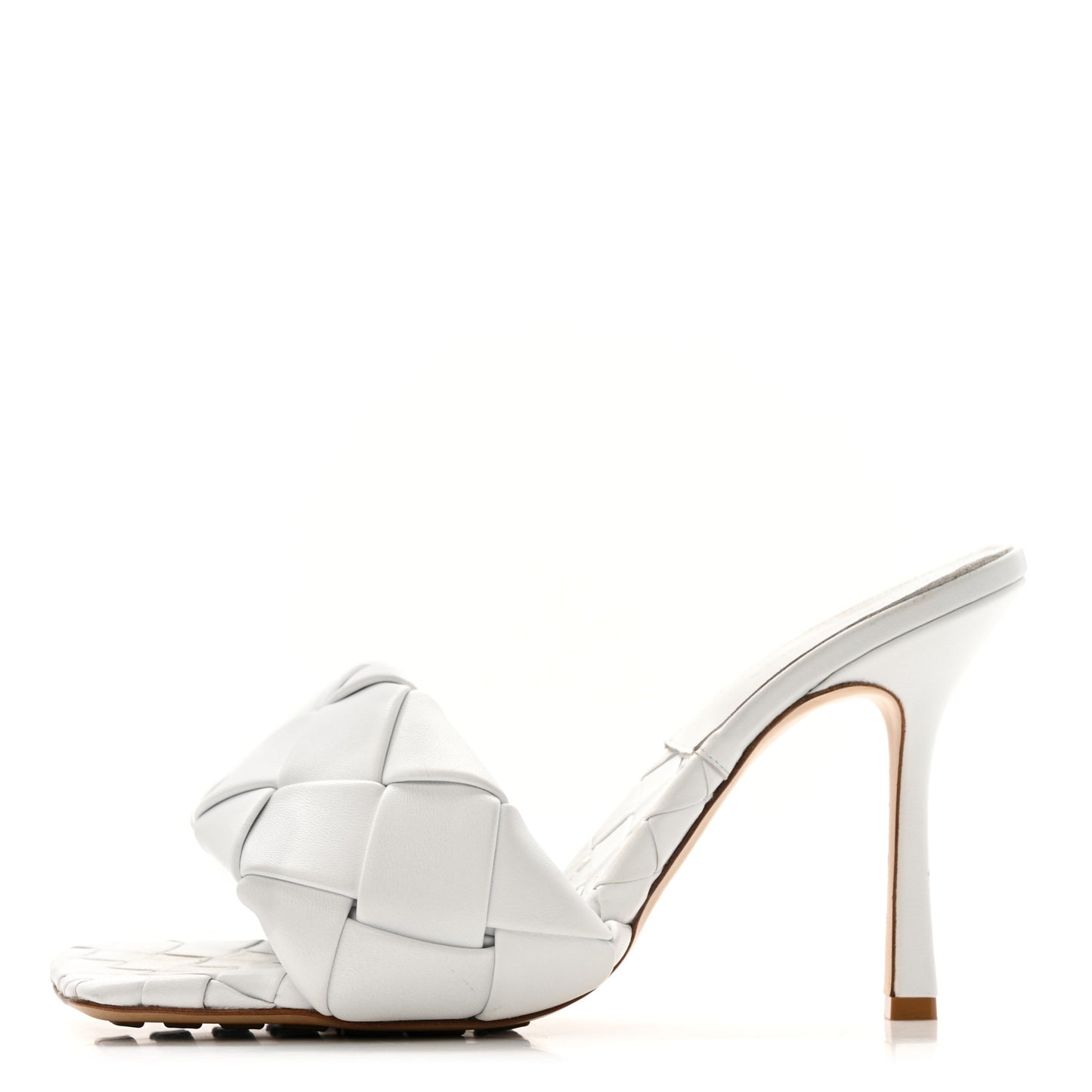 Nappa Maxi Intrecciato Lido Mule Sandals 41 Optic White