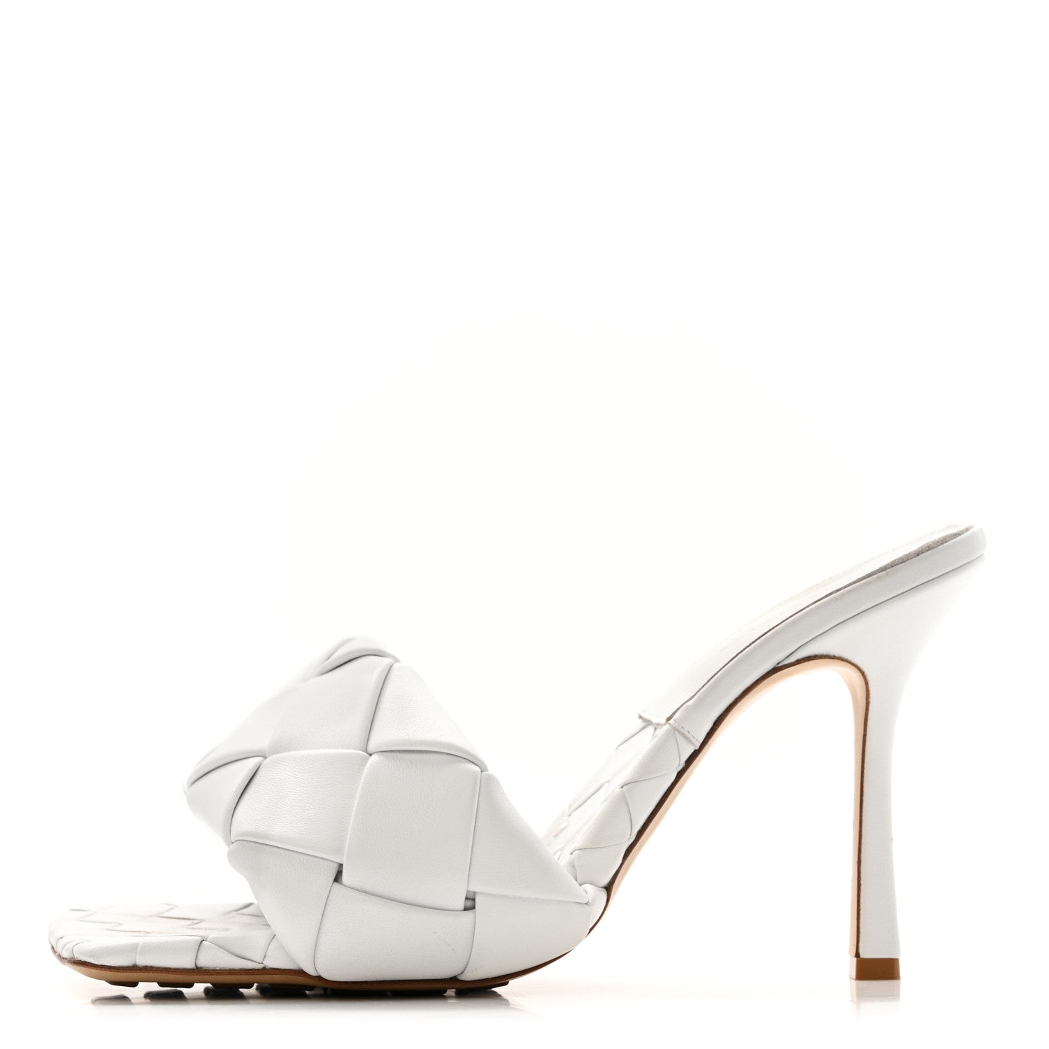 Bottega Veneta Nappa Maxi Intrecciato Lido Mule Sandals 41 Optic White 1 of 13