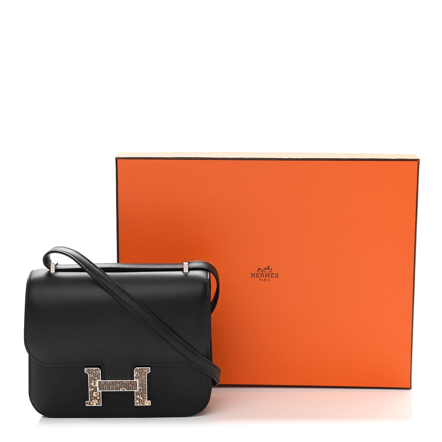 Hermes Veau Monsieur Lizard Constance 18 Black Ombre 13 of 13