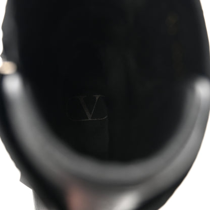 Valentino Garavani Calfskin Tonal Roman Stud 20/40mm Combat Boots 38.5 Black 8 of 9
