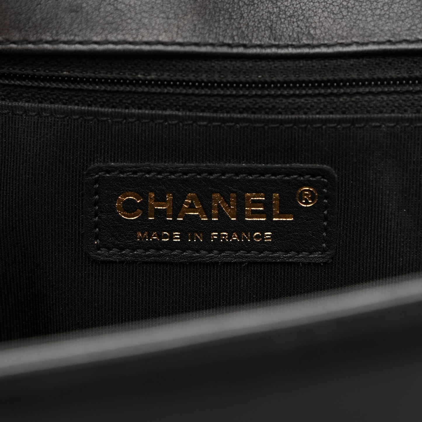 Calfskin Quilted Large Boy Flap Black