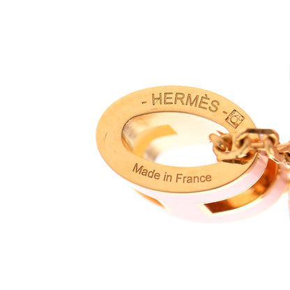 Hermes Lacquered Gold Mini Pop H Pendant Necklace Rose Dragee 5 of 7