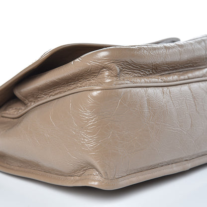 Saint Laurent Crinkled Calfskin Matelasse Monogram Medium Niki Chain Satchel Light Taupe 10 of 12