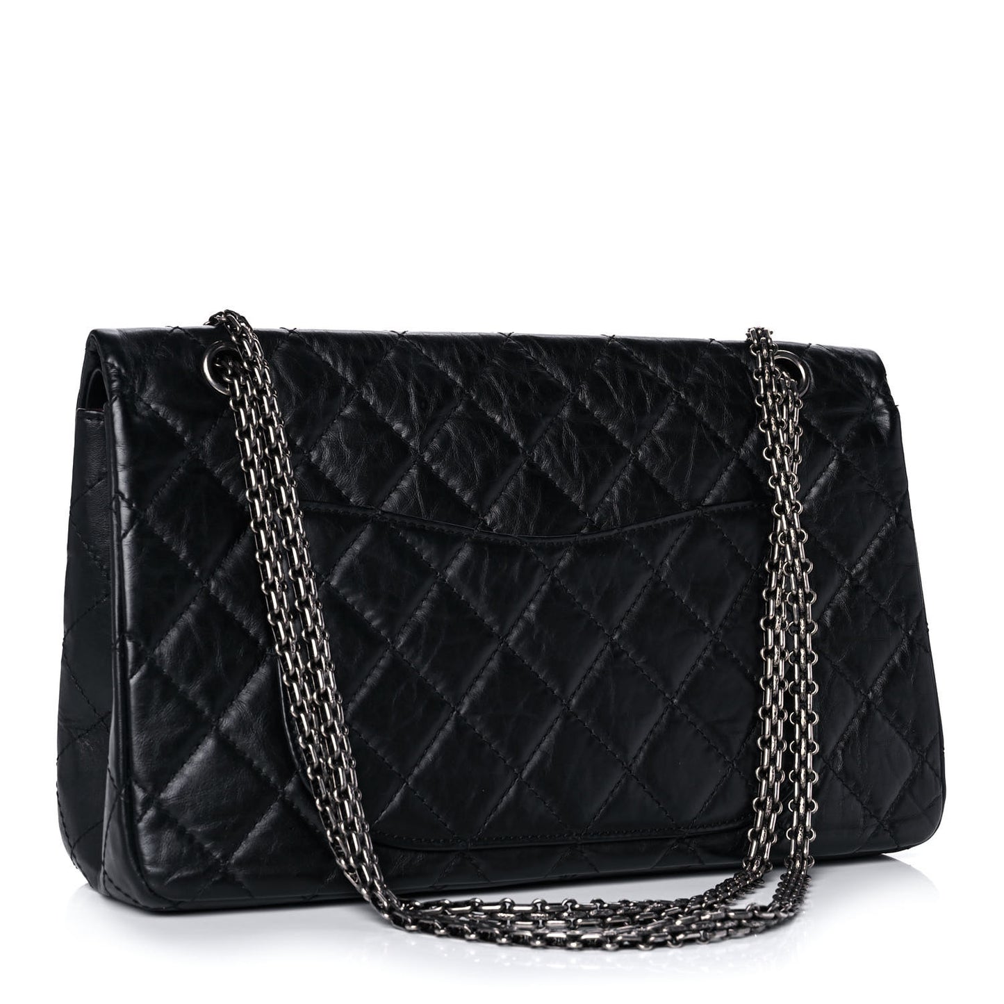 Aged Calfskin Quilted 2.55 Reissue 227 Flap Black