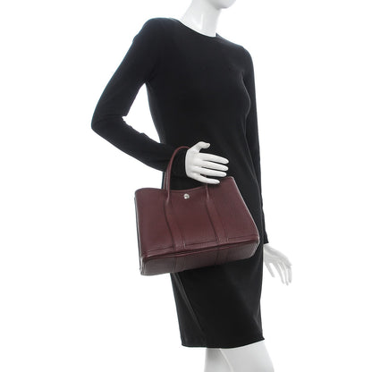 Hermes Vache Country Garden Party 30 TPM Bordeaux 2 of 10
