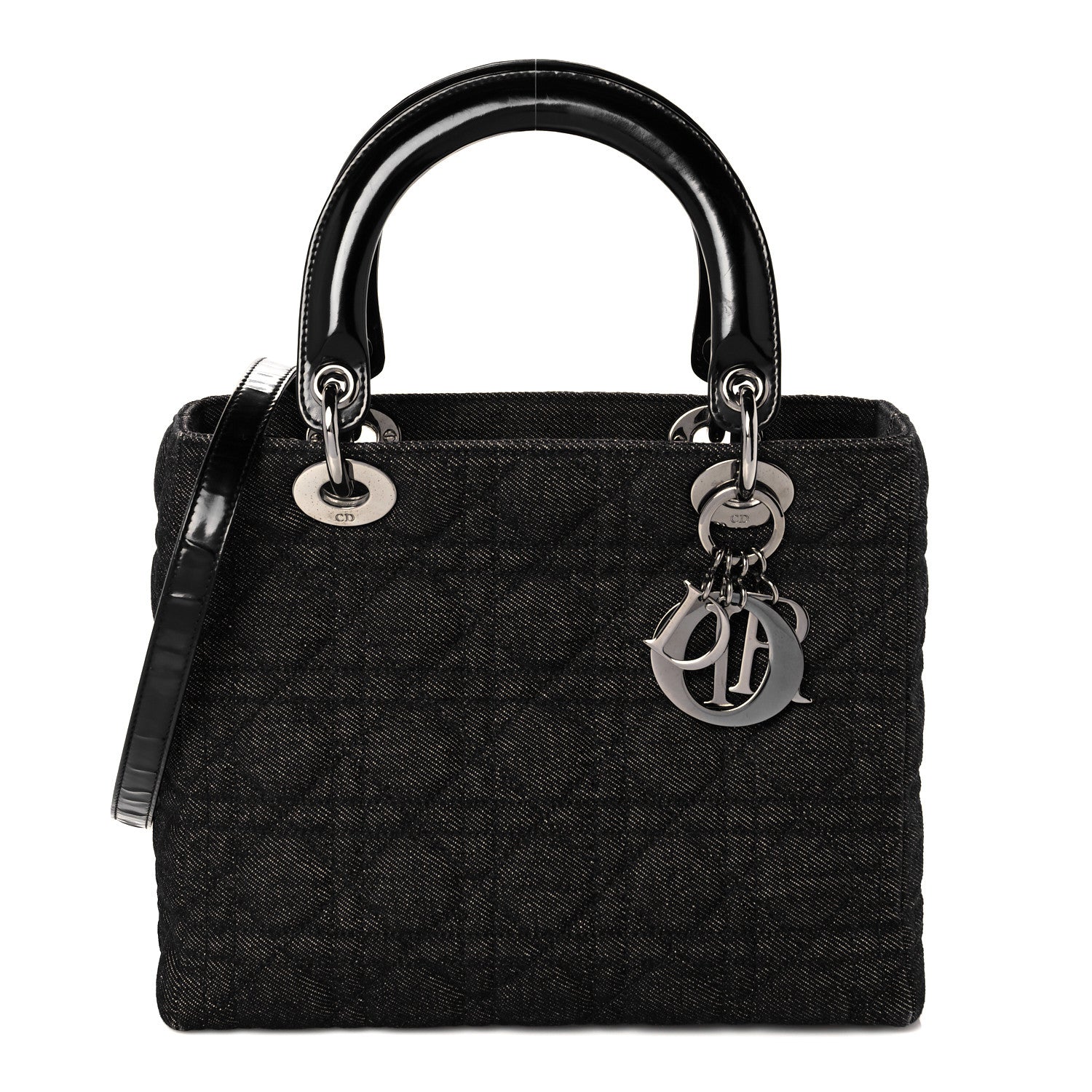 Christian Dior Denim Cannage Medium Lady Dior Black 1 of 11