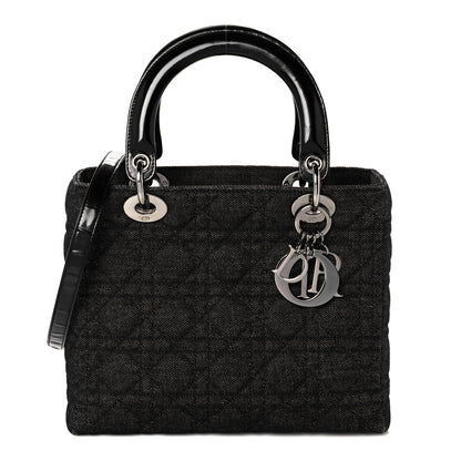 Christian Dior Denim Cannage Medium Lady Dior Black 1 of 11