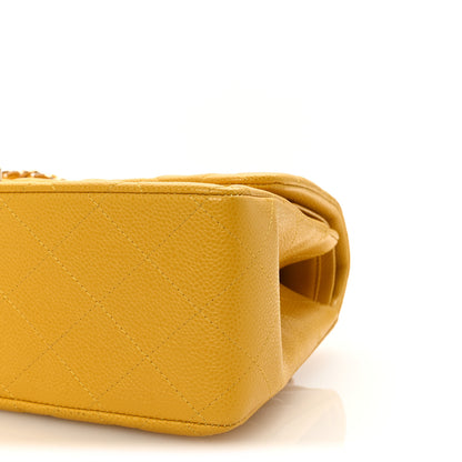 Chanel Caviar Quilted Jumbo Double Flap Yellow 10 of 10