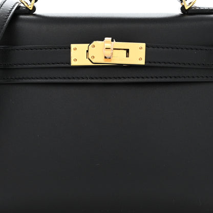 Hermes Tadelakt Mini Kelly Sellier 20 Black 8 of 11