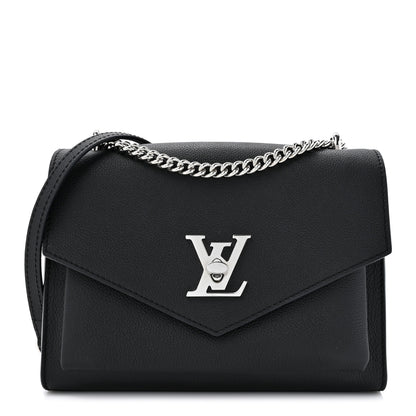 Louis Vuitton Soft Calfskin Mylockme Chain Bag BB Black 1 of 9