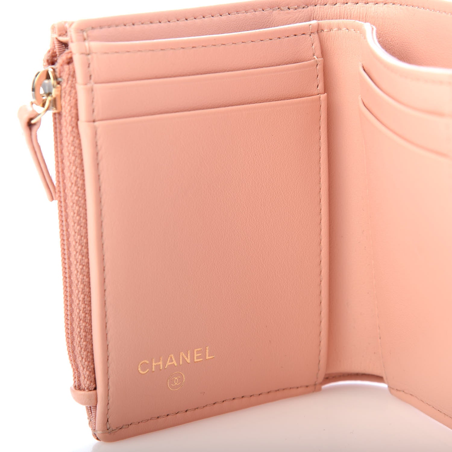 Chanel Caviar Quilted Boy Compact Wallet Rose Clair 6 of 7