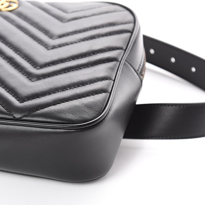 Gucci Calfskin Matelasse Mens GG Marmont Belt Bag 90 36 Black 8 of 8