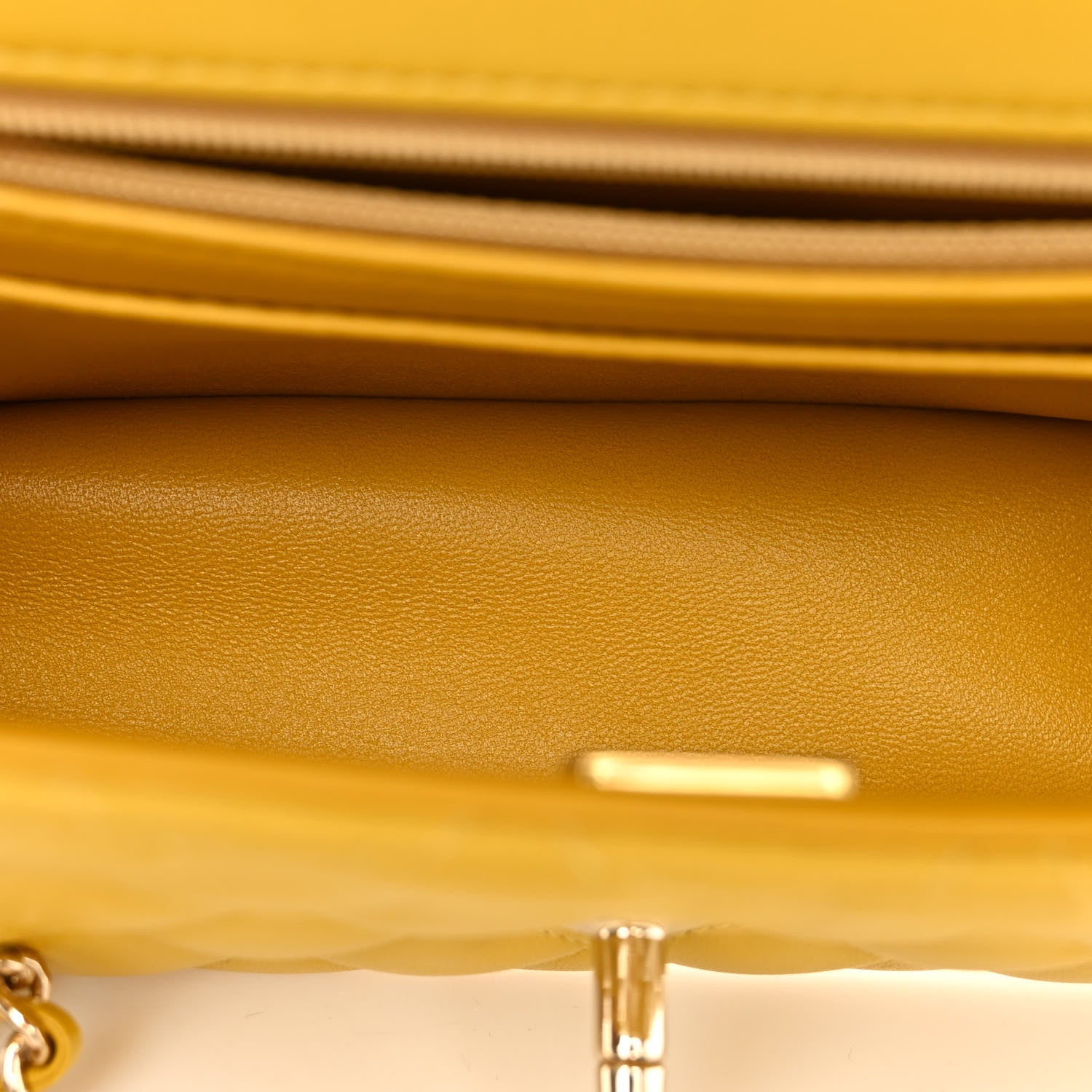 Chanel Lambskin Quilted Mini Top Handle Rectangular Flap Yellow 5 of 10