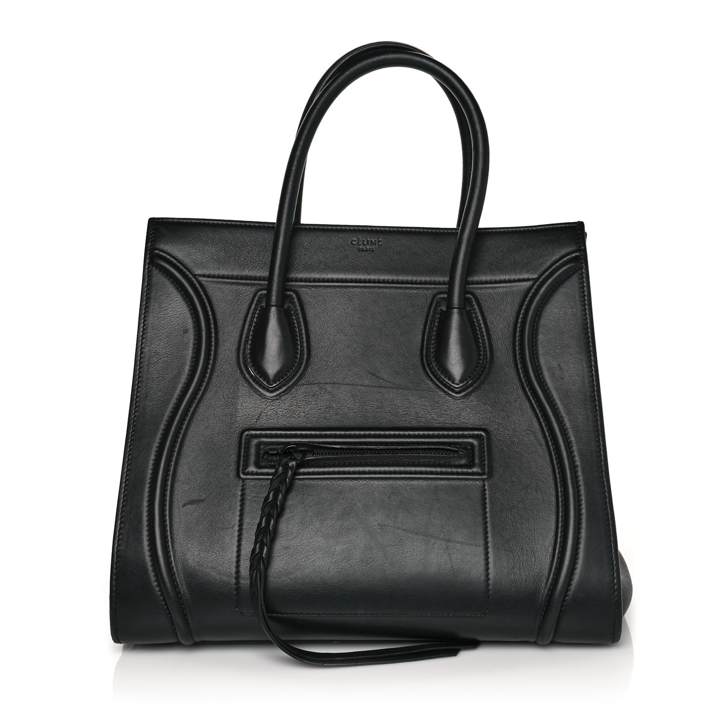Smooth Calfskin Medium Phantom Luggage Black