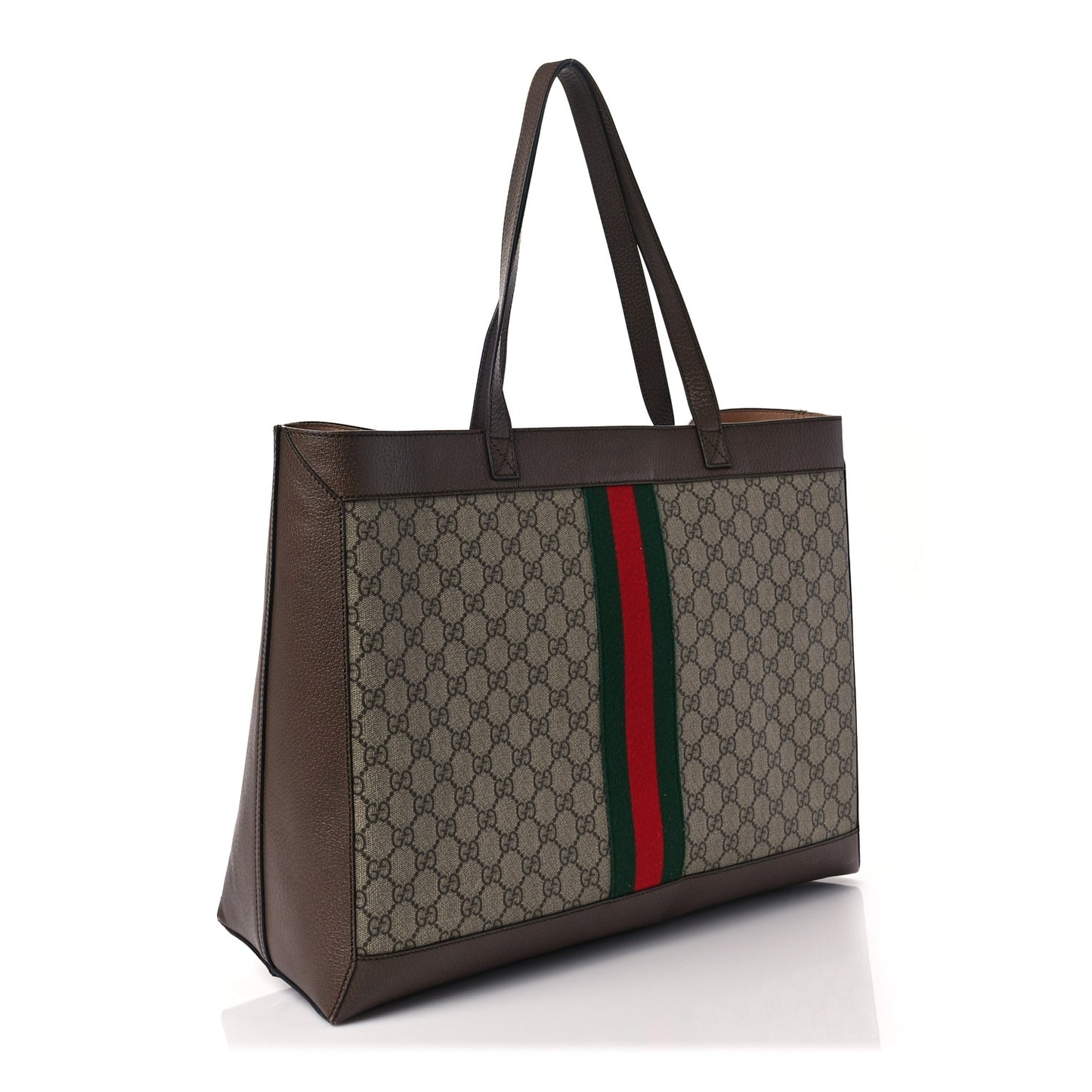 GG Supreme Monogram Web Ophidia Tote Brown