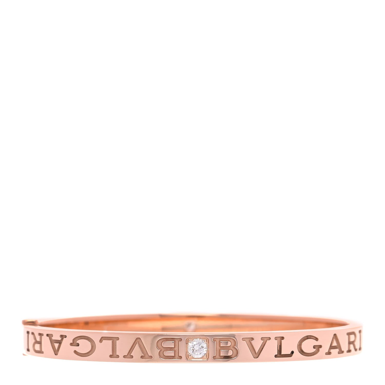 Bulgari 18K Rose Gold Diamond B.Zero1 Essential Bangle Bracelet S 1 of 6