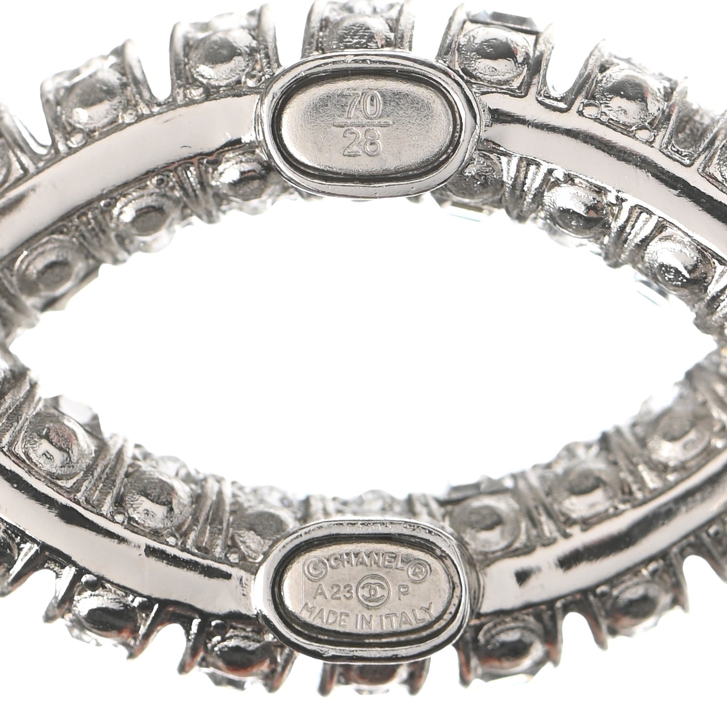 Calfskin Crystal CC Belt 70 28 Black