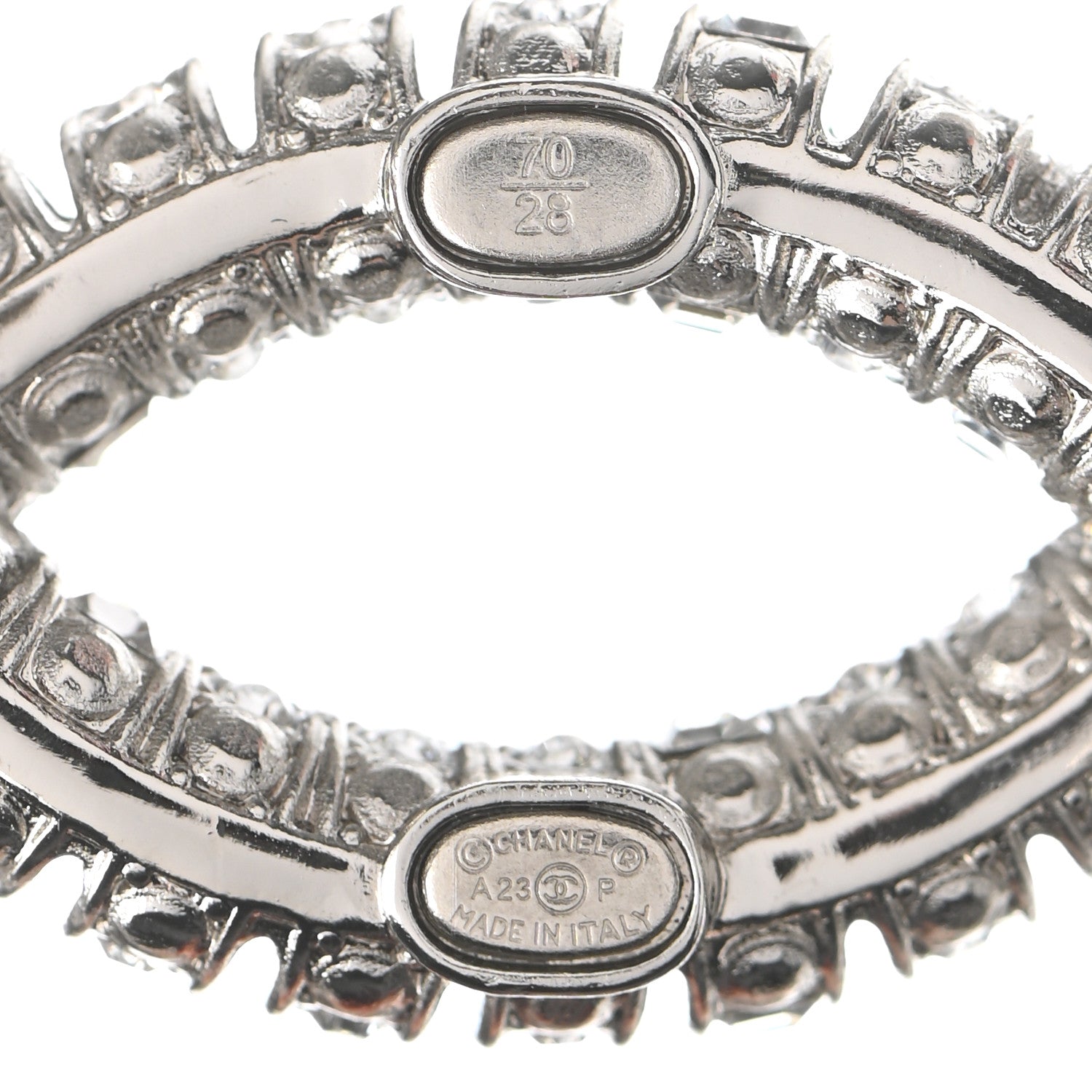 Chanel Calfskin Crystal CC Belt 70 28 Black 3 of 4