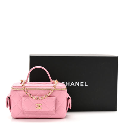 Chanel Lambskin Quilted Polly Pocket East West Top Vanity With Chain Pink 12 of 12