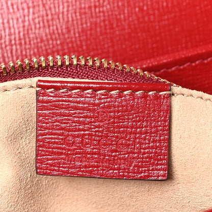 Gucci GG Supreme Monogram Azalea Calfskin Horsebit 1955 Shoulder Bag Beige Ebony New Cherry Red 6 of 10
