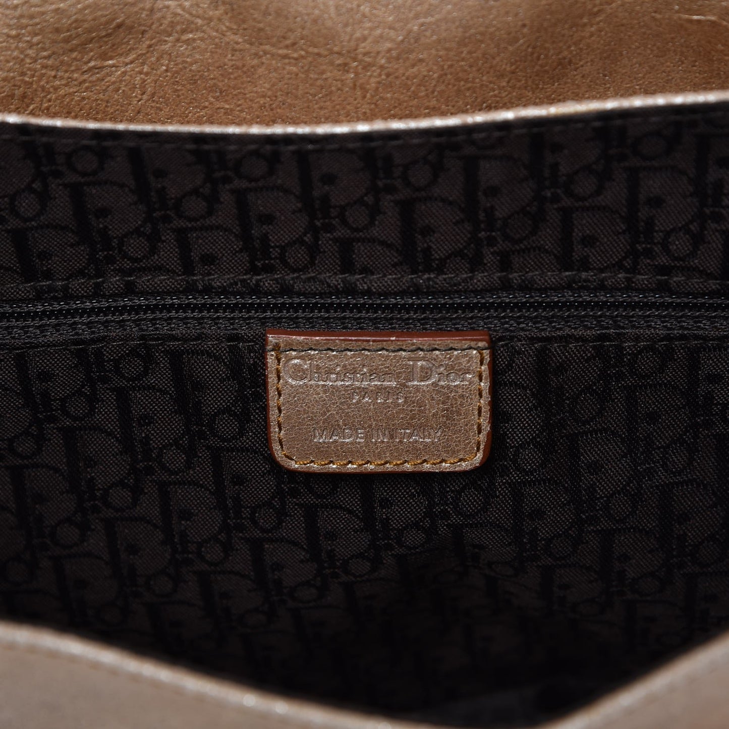 Metallic Calfskin Medium Gaucho Double Saddle Bag Bronze