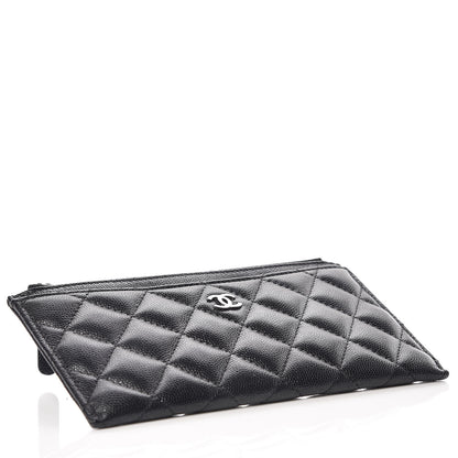 Chanel Iridescent Caviar Quilted Classic Zip Pouch Black 4 of 7
