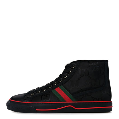 Gucci Econyl Nylon Web Monogram Off The Grid Mens 1977 Tennis High Top Sneakers 8 Black 1 of 8