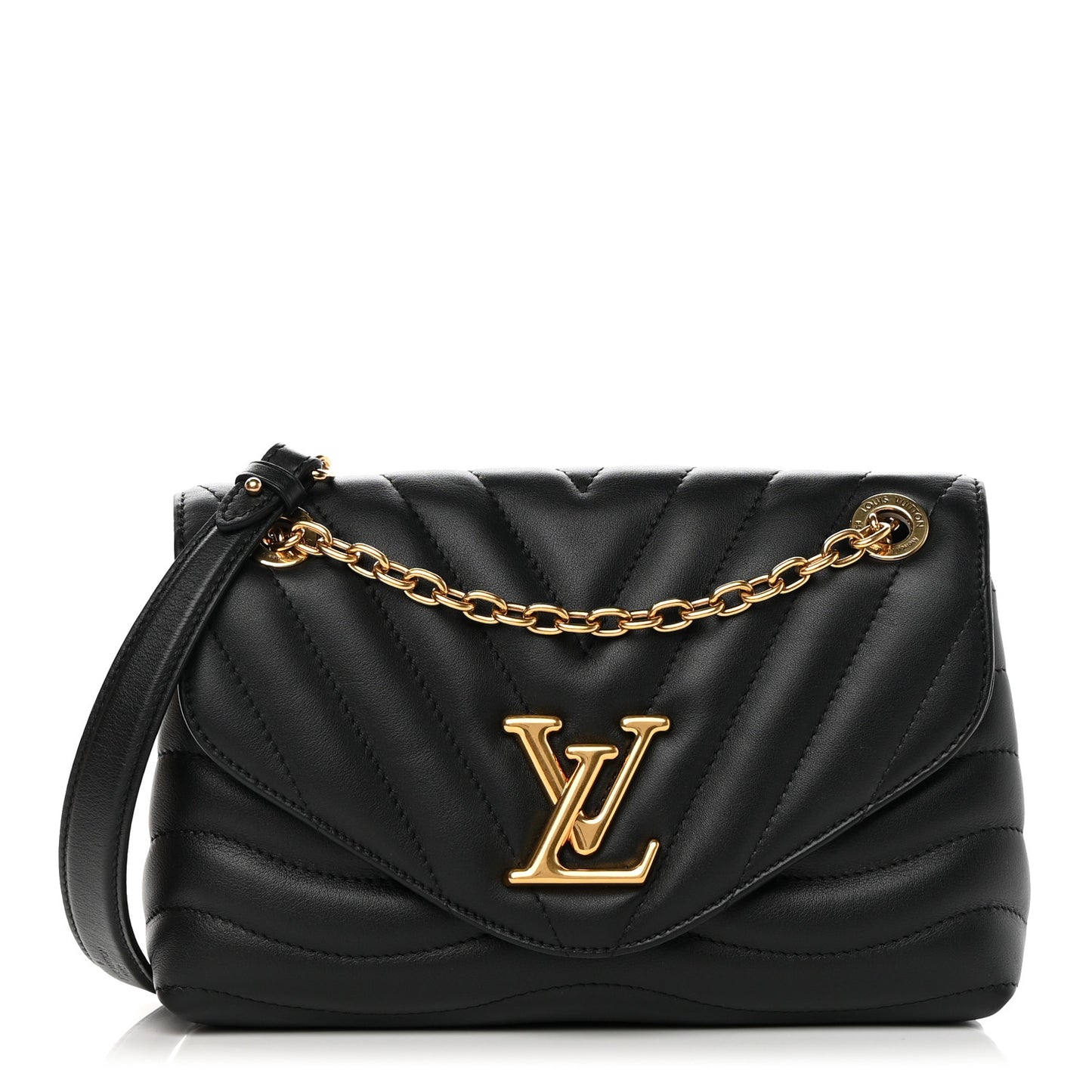 Calfskin LV New Wave Chain Bag Black