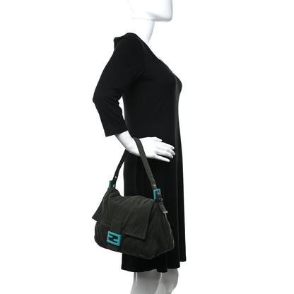 Fendi Jersey Mama Baguette Grey Blue 2 of 10