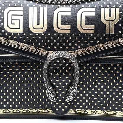 Gucci X SEGA Calfskin GUCCY Stars Medium Dionysus Shoulder Bag Black Gold 10 of 13